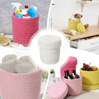 Cotton Rope Storage Basket with Lid thumbnail 4