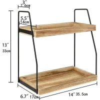 2-Tier Wooden Coffee Station Organizer thumbnail 2