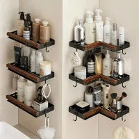 Walnut Corner Bathroom Shelf thumbnail 1