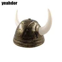 Viking Horn Hat with Braids Cosplay Helmet thumbnail 1