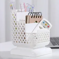Plastic Pen Holder Desk Storage Box Pencil Tray School Office Stationery Supplies Desktop Accessories Organizer Student Gift thumbnail 4