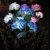 Solar Blue Hydrangea Garden Lights thumbnail 2