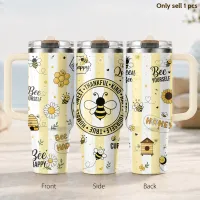 Bee Happy 40oz Vacuum Flask thumbnail 1