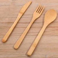 Bamboo Wooden Dinnerware Set (3-Piece) thumbnail 2