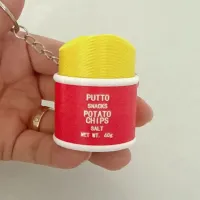 3D Printed Potato Chip Clicker Fidget Toy Keychain thumbnail 4