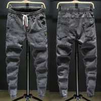 Luxury Men's Drawstring Work Jeans thumbnail 1