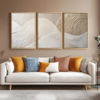 Boho Neutral Mountain Canvas Art Set thumbnail 4