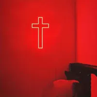 Jesus Cross Neon Sign LED Lamp thumbnail 6