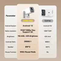 ThundeaL TD80 Pro HD Mini Projector thumbnail 6