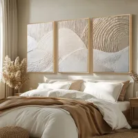Boho Neutral Mountain Canvas Art Set thumbnail 1
