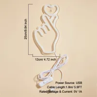 LED Neon Hand+Heart Sign thumbnail 6