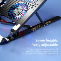 RGB Gaming Laptop Cooling Pad with Silent Fans thumbnail 2