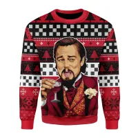 Leo DiCaprio Meme Ugly Christmas Sweater thumbnail 2