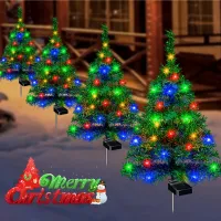 Solar Xmas Tree Stake Lights thumbnail 1
