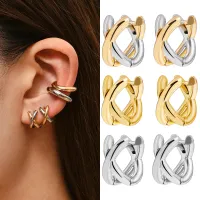Criss-Cross Mini Huggie Hoop Earrings thumbnail 1