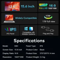 USB C Dual Portable Monitor for Laptops thumbnail 4