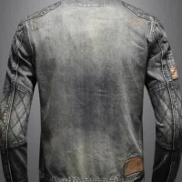 Men's Retro Biker Denim Jacket thumbnail 4