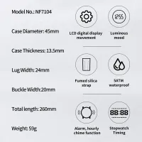 NAVIFORCE Men's Water-Resistant Silicone Strap Watch thumbnail 3