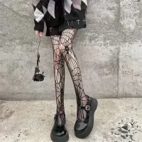 Gothic Skull Hollowed Out Tights thumbnail 2