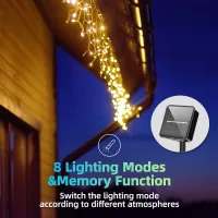 Solar Icicle String Lights thumbnail 3