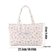 Printed Tote Bag with Lace Bow thumbnail 5