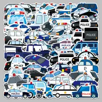 50Pcs Cartoon Police Car Stickers for Kids Party Favors thumbnail 2