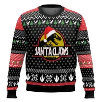 Jurassic Park Dinosaur Christmas Sweater Hoodie thumbnail 2