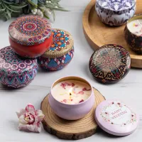 Vintage Flower Scented Soy Candle Jar thumbnail 5