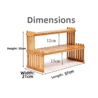 Wood 2-Tier Plant Stand Shelf thumbnail 5