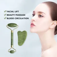 Jade Gua Sha & Rose Quartz Face Roller Set thumbnail 2