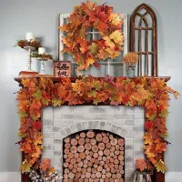 2M Artificial Maple Leaf Garland thumbnail 2
