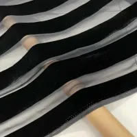 Striped Burnout Velvet Fabric thumbnail 2