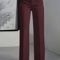 Women's High-Waisted Straight Suit Pants thumbnail 6