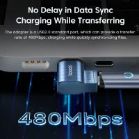 Toocki USB-C Magnetic OTG Adapter 100W thumbnail 2