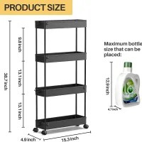 SPACEKEEPER Slim Rolling Storage Cart thumbnail 2