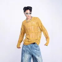 Vintage Ripped Mesh Knit Sweater thumbnail 3
