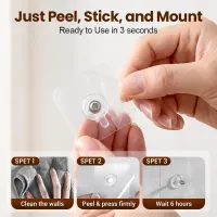 Drill-Free Adhesive Wall Hooks thumbnail 6