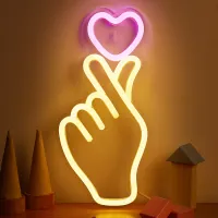LED Neon Hand+Heart Sign thumbnail 1