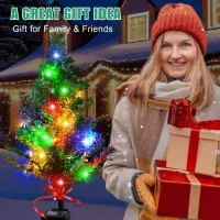 Solar Xmas Tree Stake Lights thumbnail 3