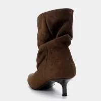Pleated Suede Pointed Toe Ankle Boots thumbnail 4