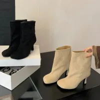 Eilyken Pleated Round Toe Ankle Boots thumbnail 4