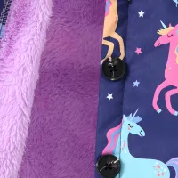 Girls' Fleece Printed Hooded Jacket thumbnail 4