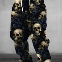 Skull Print Joggers for Men thumbnail 6