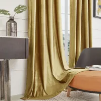 Gold Velvet Blackout Curtains thumbnail 4
