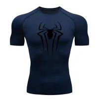 Spider Print Men's Compression Shirt thumbnail 2
