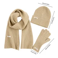 Winter Knit Beanie Scarf Gloves Set thumbnail 5