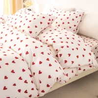 Red Heart Duvet Cover Set 3-Piece thumbnail 1
