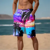 Harajuku 3D Palm Tree Beach Shorts thumbnail 2