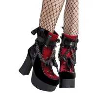 Gothic Chain Lace-Up Ankle Boots thumbnail 2