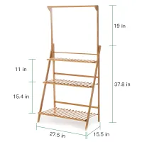 Folding Bamboo 3-Tier Plant Stand thumbnail 5